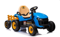 Tracteur électrique pour enfants avec remorque, bleu