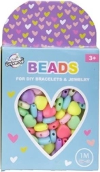 Set de perles - petits cœurs + 1 mètre de cordon