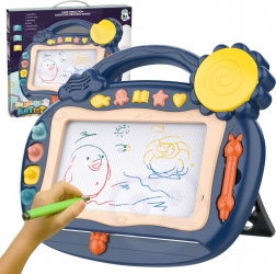 Woopie tableau à dessin magnétique avec sons et tampons – bleu