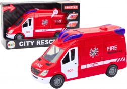 Camion de pompiers avec lumières et sons, portes ouvrantes, rouge