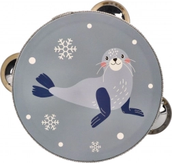 tambourin pour enfants avec motif phoque 13 cm