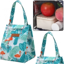 Sac isotherme pour déjeuner avec motif de feuilles et flamants roses 25 cm
