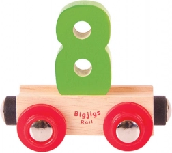 Wagon avec le numéro 8 pour circuits de trains en bois BIGJIGS RAIL