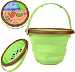 Seau pliable en silicone kiwi pour enfants