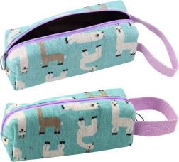 Trousse scolaire avec lamas bleu