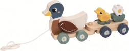 jouet en bois à tirer famille de canards
