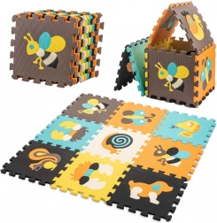 Tapis éducatif en mousse puzzle animaux 85 × 85 cm, 9 pièces