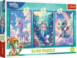 Puzzle Treflíci monde coloré 3×50 pièces