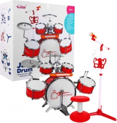 Set musical pour enfants avec batterie, clavier et microphone 3+ – Rouge