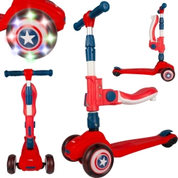 Trottinette enfant avec siège rouge et bleue