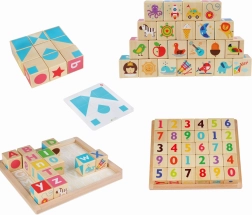 Cubes Intelligents de Lucy&Leo – Ensemble en bois pour l'apprentissage de l'alphabet anglais