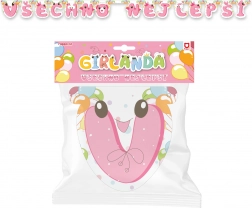 Guirlande en papier « Joyeux anniversaire » – rose