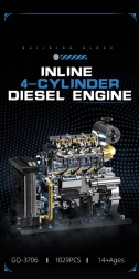 Maquette de construction d'un moteur diesel quatre cylindres, 1029 pièces