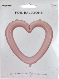 Ballon en aluminium rose en forme de cœur – cadre photo 86 × 83 cm