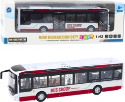 Autobus urbain en métal avec lumières et sons 1:42, rouge