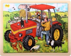Puzzle en bois tracteur 24 pièces BIGJIGS TOYS