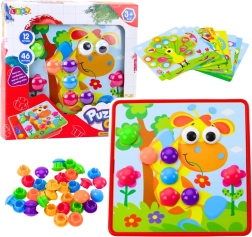 Mosaïque créative à boutons pour enfants, 12 modèles et 46 boutons colorés