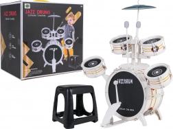 Batterie blanche pour enfants avec tabouret