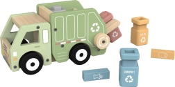 2Kids Toys camion poubelle en bois de recyclage avec bacs