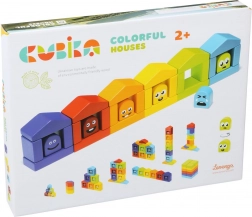 Kubika Maisons colorées – jeu de construction en bois, 30 pièces