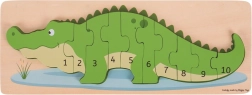 Puzzle à encastrer crocodile avec chiffres BIGJIGS TOYS