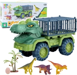 Grand transporteur de dinosaures – camion vert avec 15 figurines