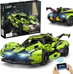 Kit de construction CaDA voiture de sport RC Blade, vert, 432 pièces avec LED
