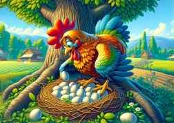 Puzzle Coq avec des œufs 25 pièces