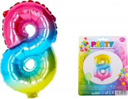 Ballon gonflable arc-en-ciel chiffre 8