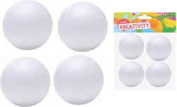 Boules décoratives en polystyrène 7 cm, lot de 4