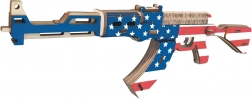 Puzzle 3D en bois Fusil d’assaut AK47 Drapeau américain