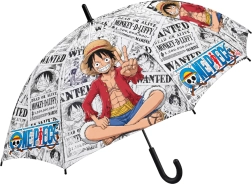 Parapluie automatique pour enfants One Piece avec motif de Luffy, 48,5 cm, noir