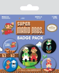 Lot de badges SUPER MARIO BROS. (5 pièces)