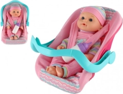 poupée bébé 30 cm avec porte-bébé/siège auto et biberon