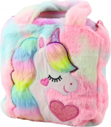 Sac en peluche pour enfants avec licorne pastel