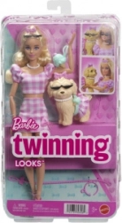 Barbie tenue double avec nœud – poupée avec chiot