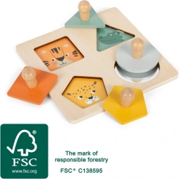 Puzzle Montessori en bois avec animaux et miroir small foot