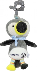 Jouet en peluche pour enfants avec boîte à musique et clip BABY MIX toucan gris