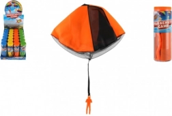 Super jouet parachutiste avec parachute 9 cm en tube, 4 couleurs