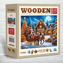 WOODEN CITY Puzzle en bois Santa Klaus arrive 1010 pièces