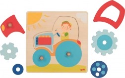 Goki puzzle en bois tracteur, 6 pièces