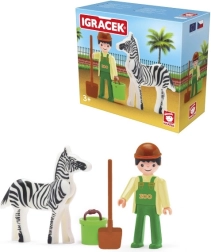 Igráček soigneur avec zèbre et accessoires