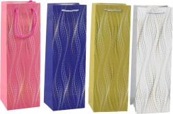 Sac cadeau pour bouteille avec vagues scintillantes
