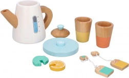Service à thé en bois avec théière et tasses