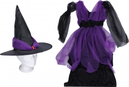 Costume de carnaval sorcière violet