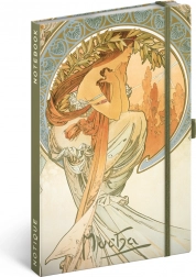 Carnet Notique ALFONS MUCHA – Poésie, ligné 13 × 21 cm