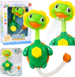 Fontaine de bain tortue avec petit poisson à ventouses
