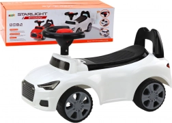 Porteur voiture avec dossier et klaxon – blanc