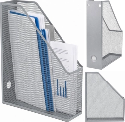 Organiseur porte-documents A4 en métal, argenté