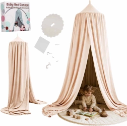 Ciel de lit suspendu pour enfant, beige